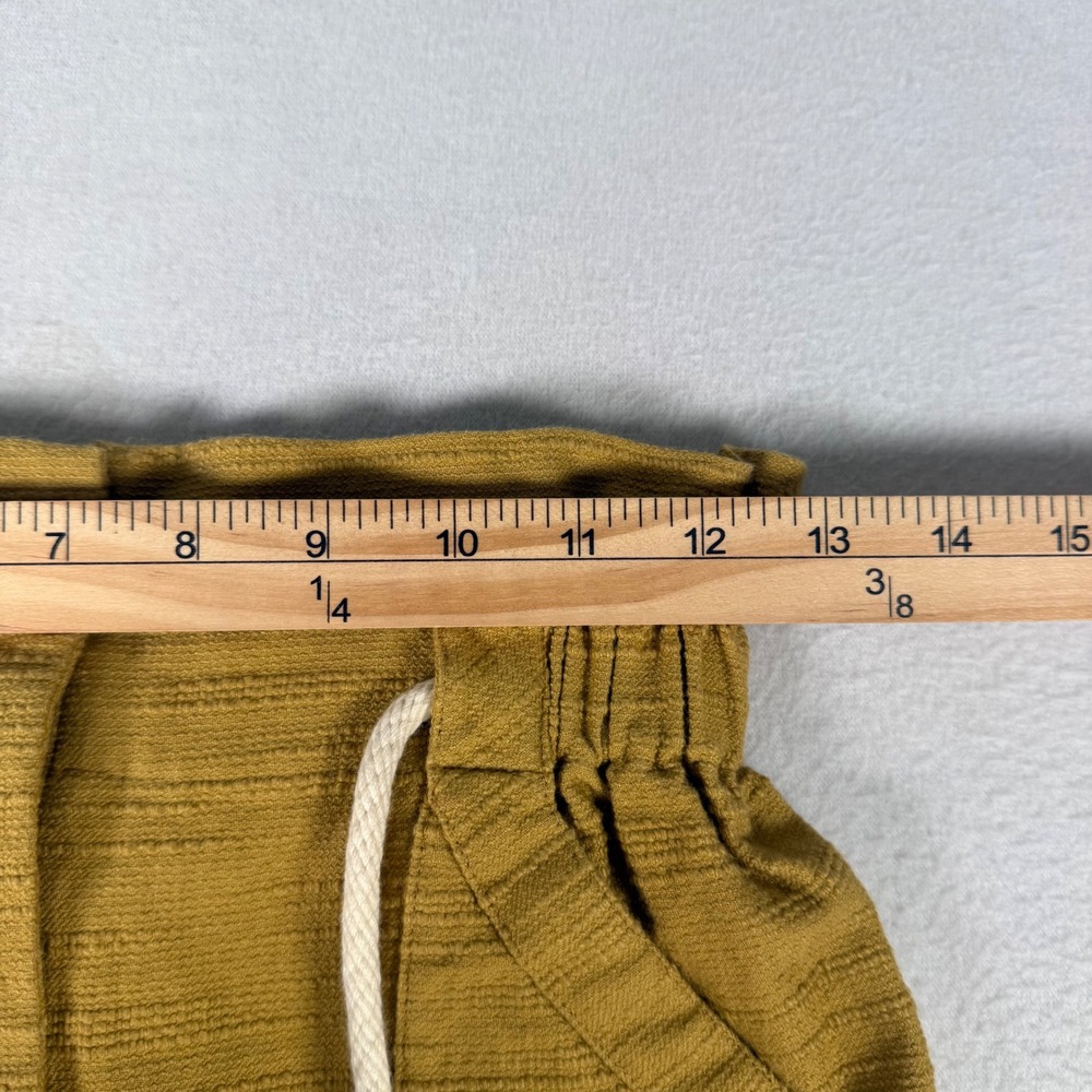 Sezane Wide Leg Pants Women 34 Mustard Yellow Cotton Coastal Boho Paperbag Waist - Picture 4 of 10